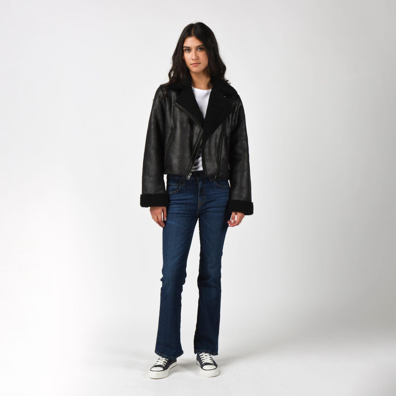 Chaqueta Mujer Sherpa Short Moto Negro Levis 59544-0716-3