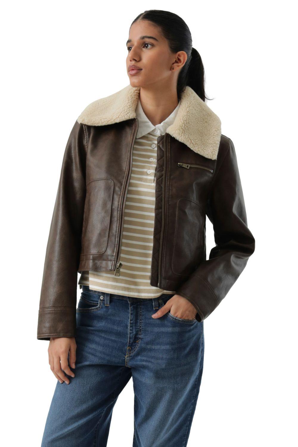 Chaqueta Mujer Vintage Aviator Sherpa Café Levis 59544-0735-0