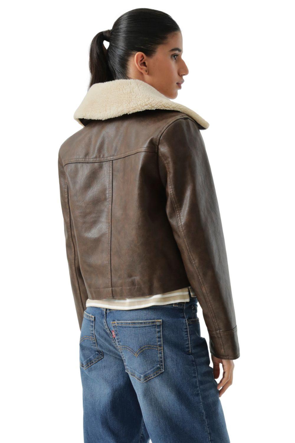 Chaqueta Mujer Vintage Aviator Sherpa Café Levis 59544-0735-2