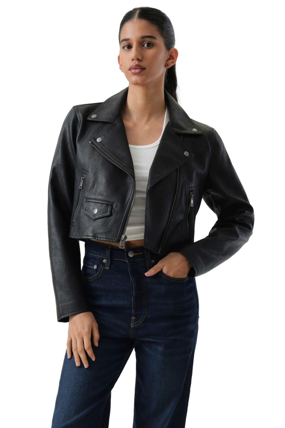 Chaqueta Mujer Cropped Moto Negro Levis 59544-0712-0