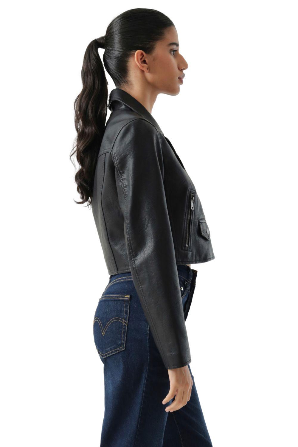 Chaqueta Mujer Cropped Moto Negro Levis 59544-0712-1