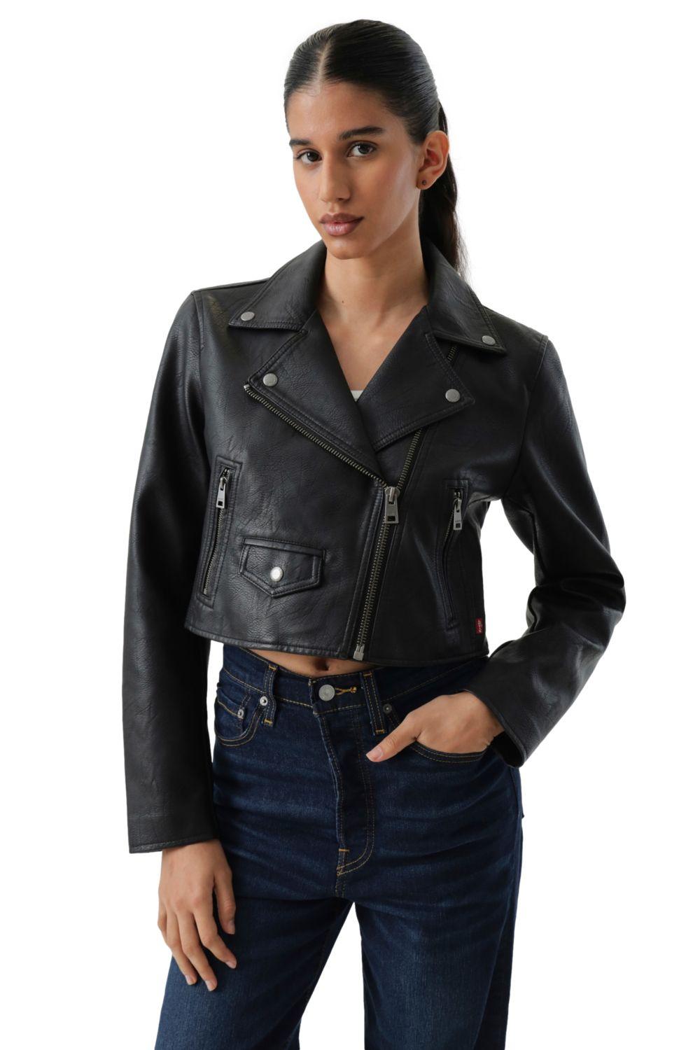 Chaqueta Mujer Cropped Moto Negro Levis 59544-0712-4