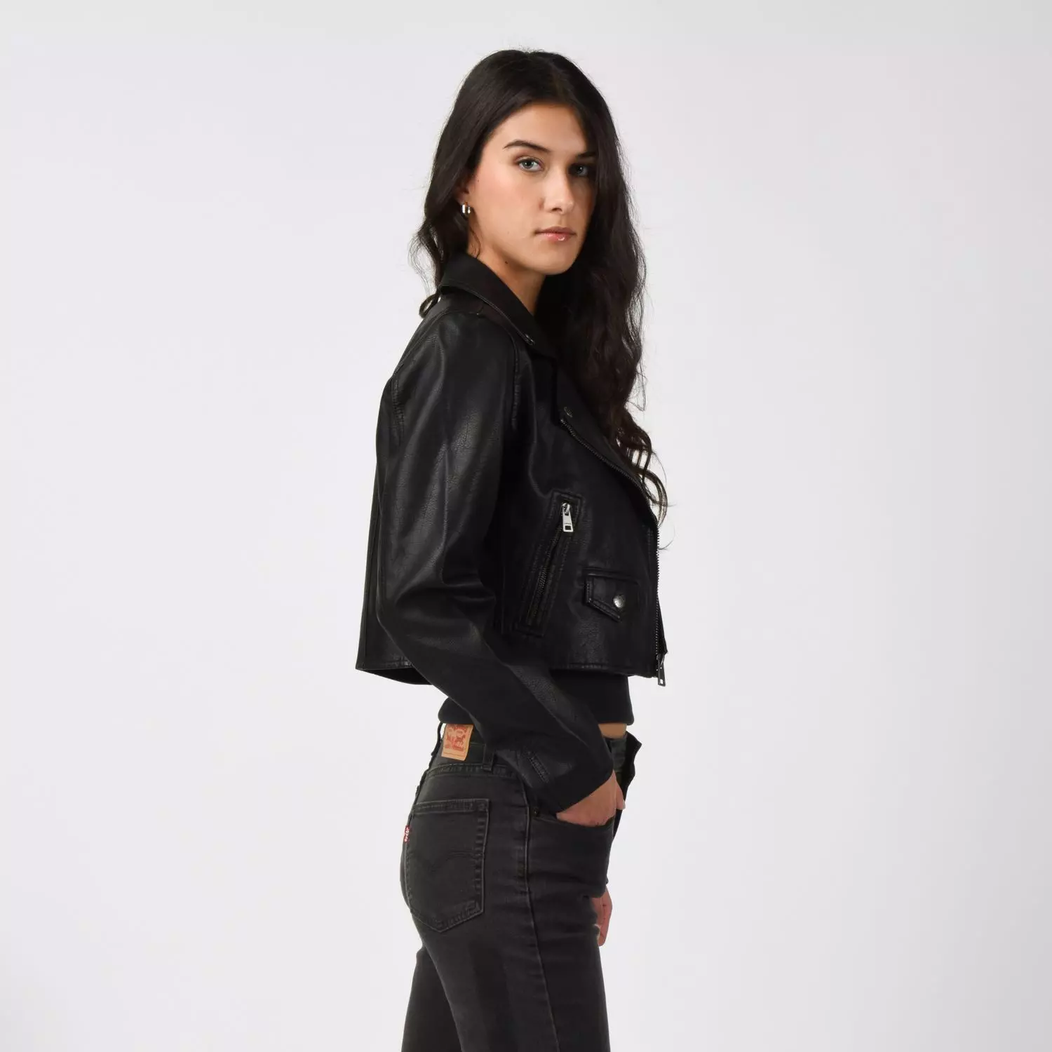 Chaqueta Mujer Cropped Moto Negro Levis 59544-0712-1