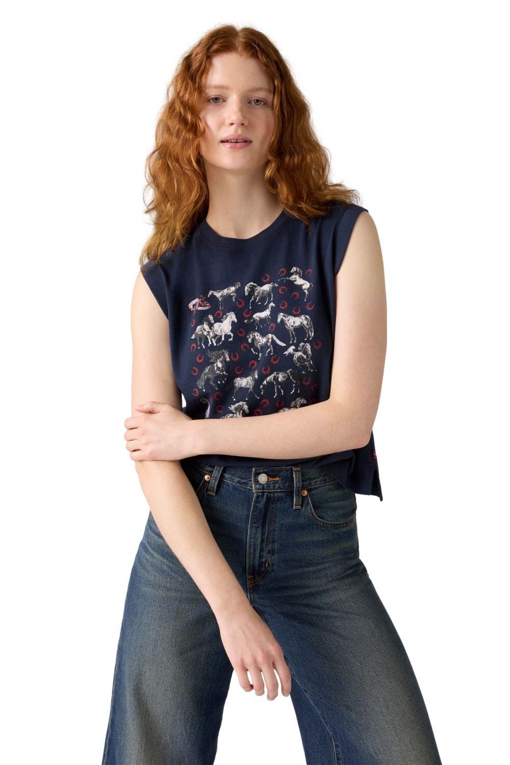 Polera Mujer Boxy Tank Negro Levis 001MW-0006-0