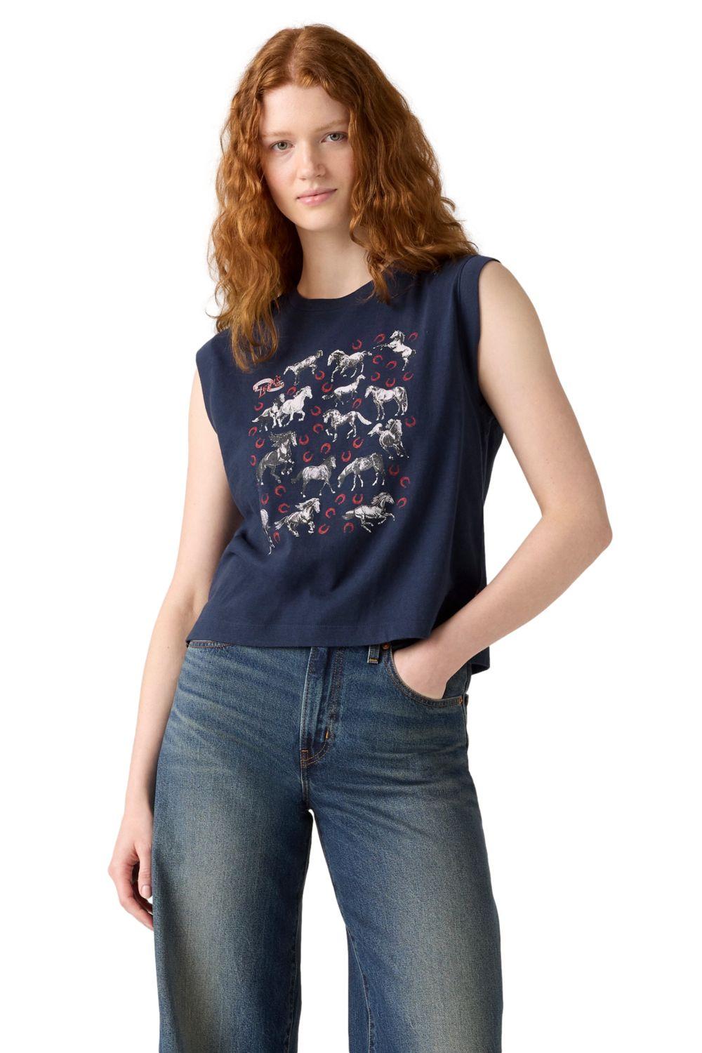 Polera Mujer Boxy Tank Negro Levis 001MW-0006-2