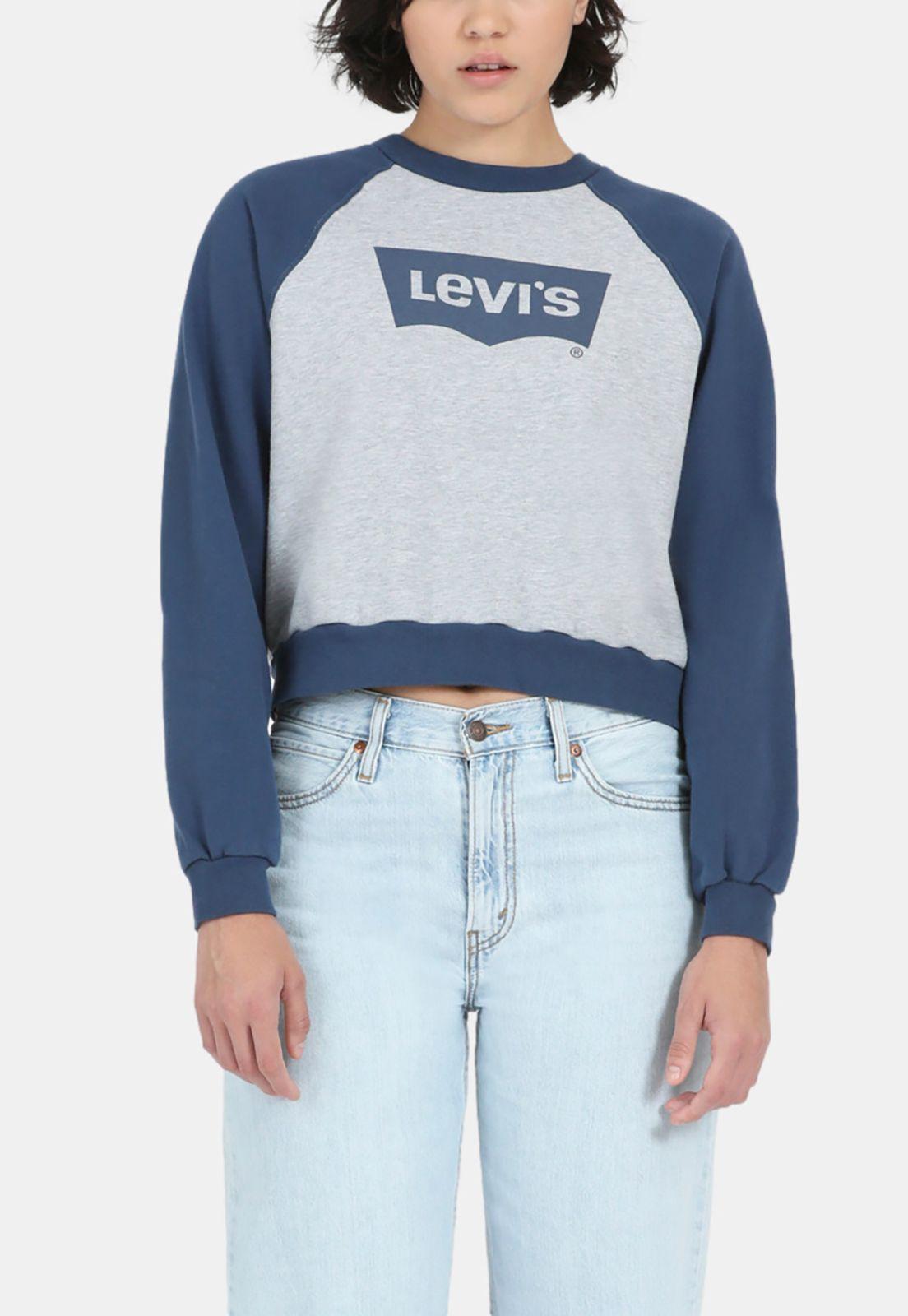 Polerón Mujer Liso con Logo Azul Levis 18722-0074-0