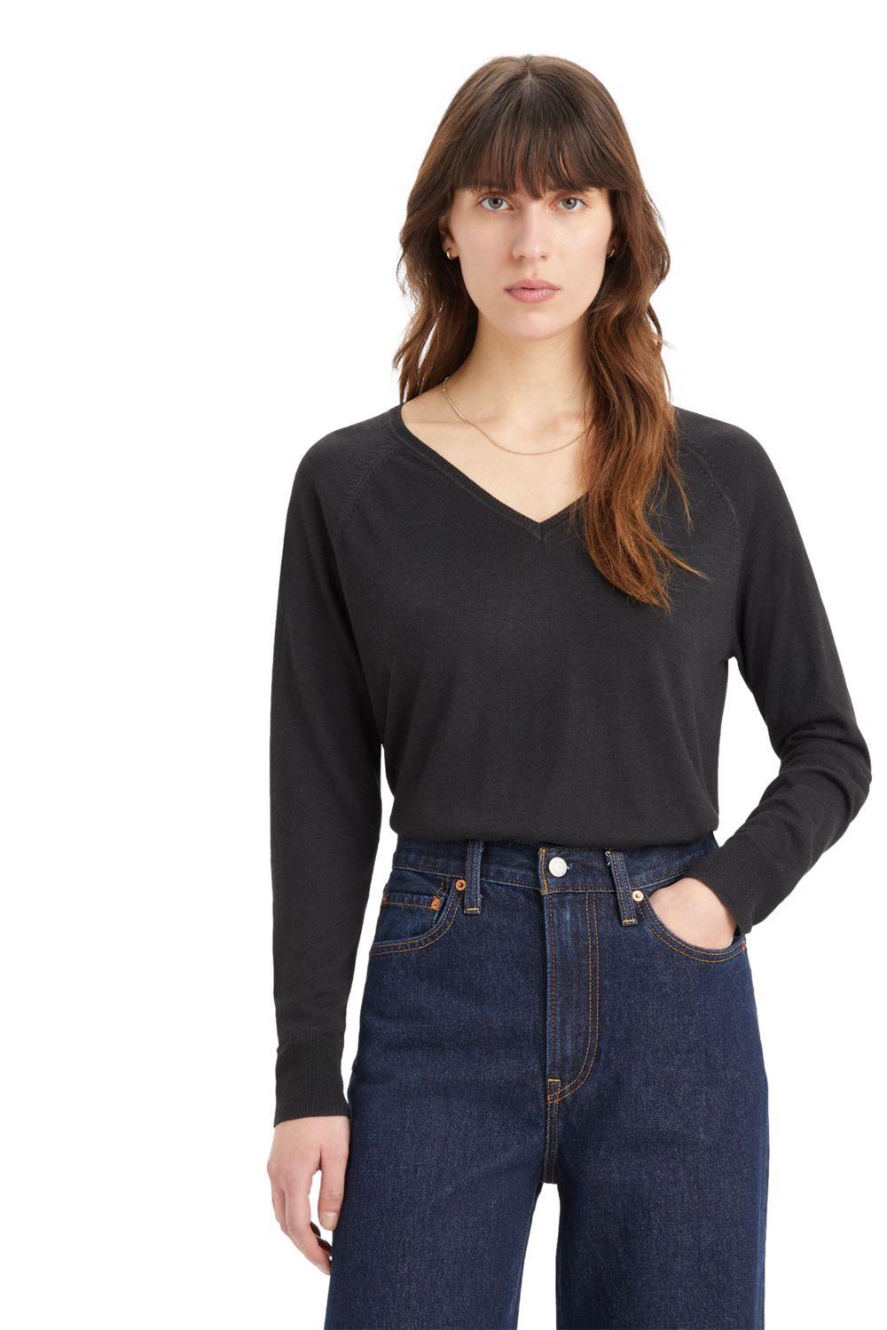 Sweater Mujer Cuello en V Negro Levis A8502-0001-0
