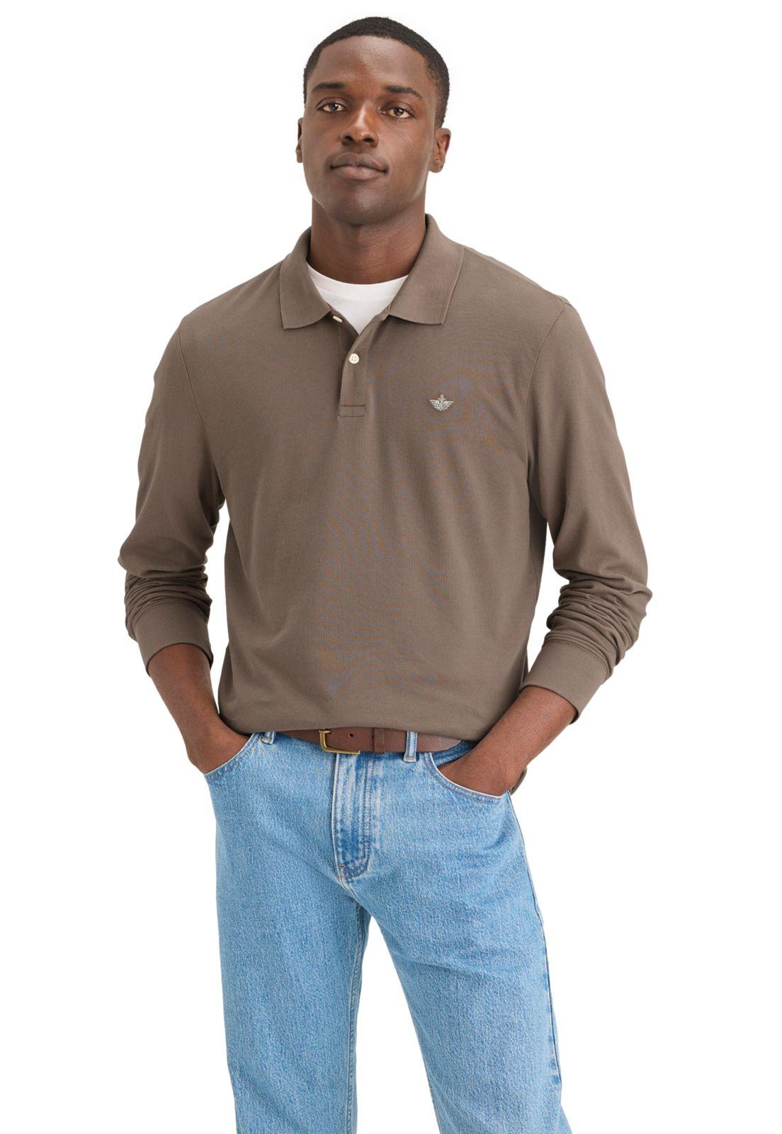 Camiseta Hombre Polo LS Slim Fit Café-0