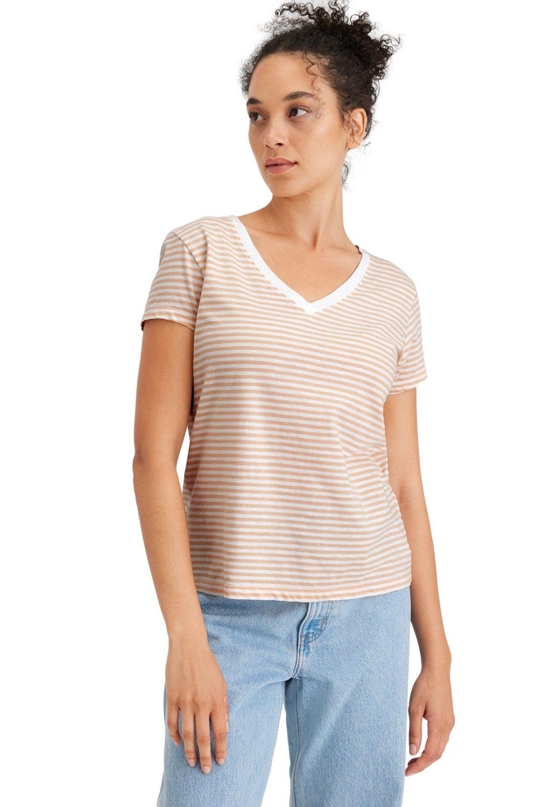 Polera Mujer Favorite V-Neck Slim Fit Khaki A1759-0036-0
