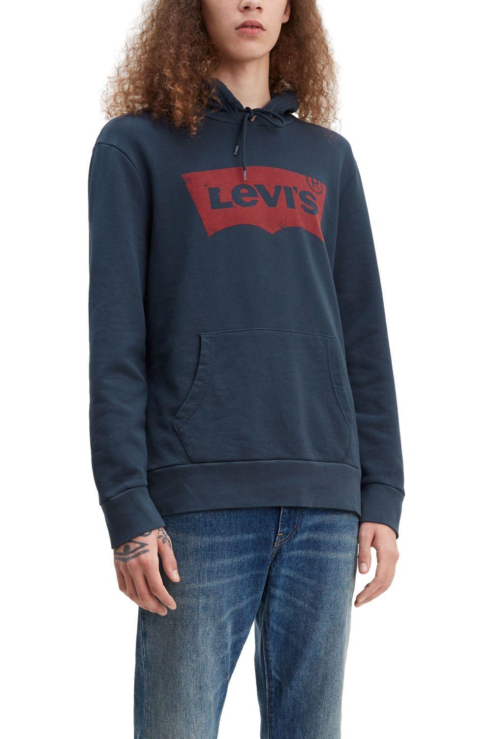 Polerón Hombre Con Capucha Batwing Azul Levis 19622-0007-2