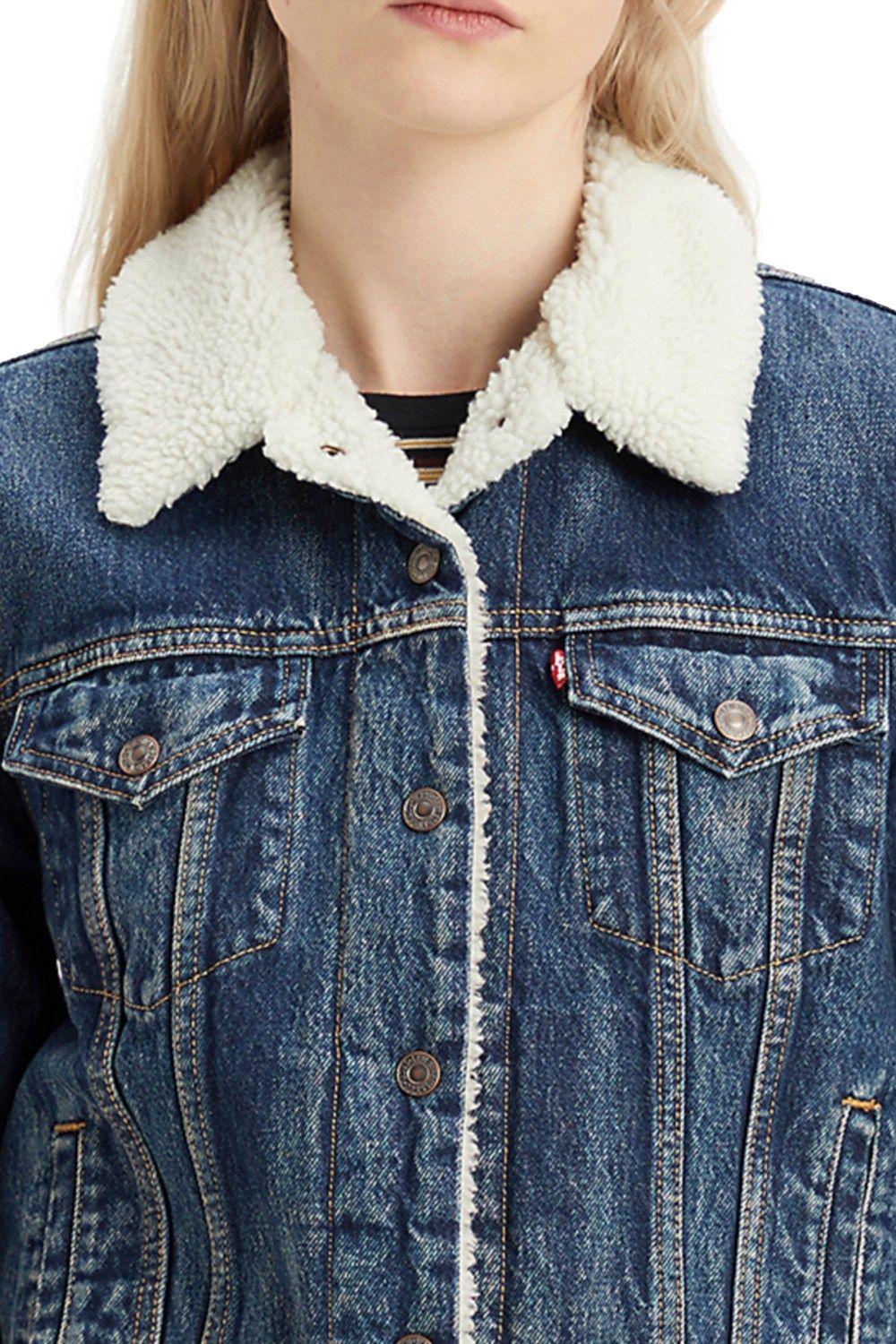 Chaqueta Mujer Original Sherpa Trucker Azul Levis 36136-0063-2