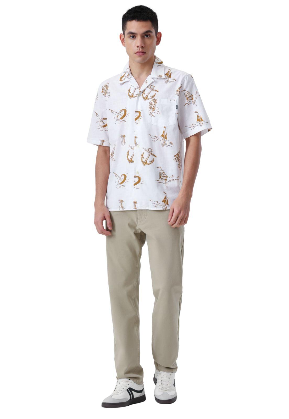 Camisa Hombre Camp SS Regular Fit Blanco Diseño A1732-0056-3