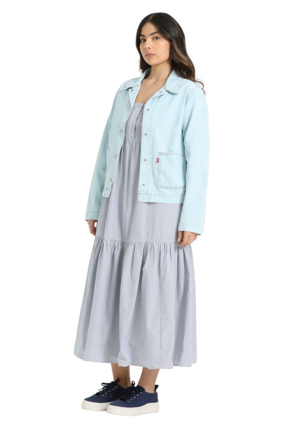 Chaqueta Mujer Light Weight Shacket Celeste Levis A7440-0003-3