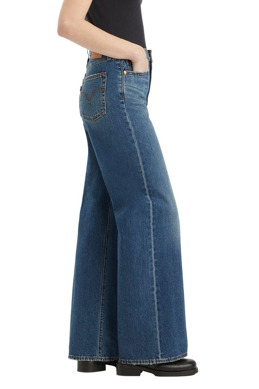 Jeans Mujer Ribcage Wide Leg Azul Levis A6081-0012-1