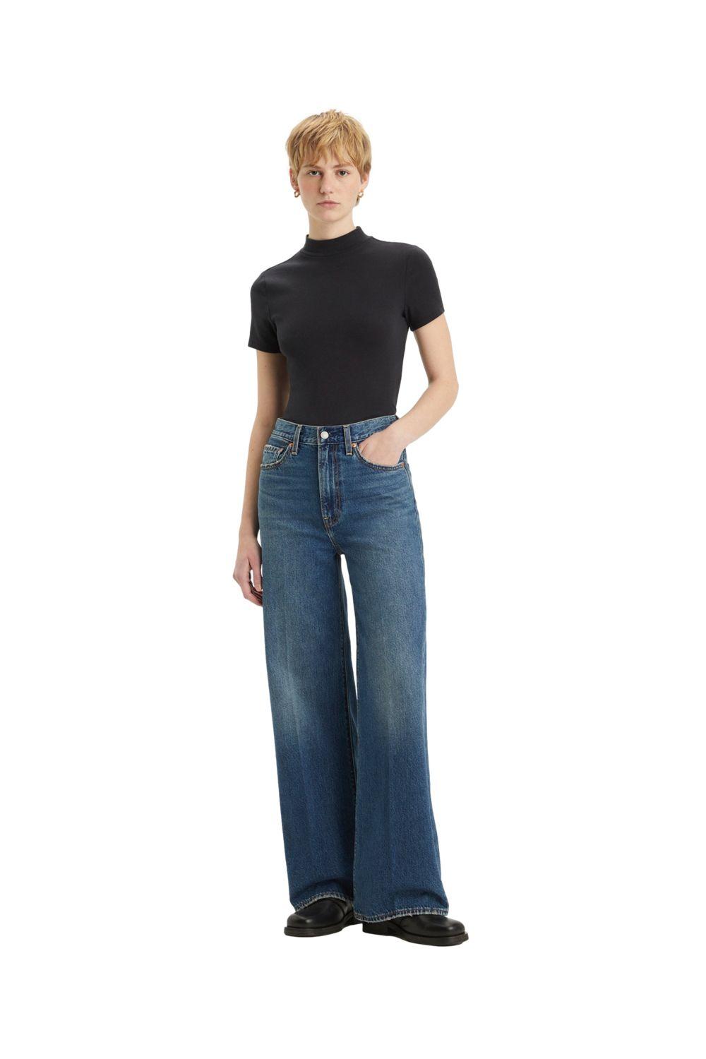 Jeans Mujer Ribcage Wide Leg Azul Levis A6081-0012-3