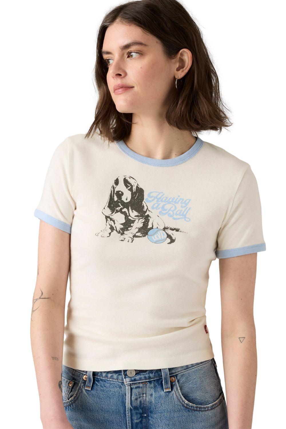 Polera Mujer Graphic Ringer Rickie Blanco Levis A3519-0024-2