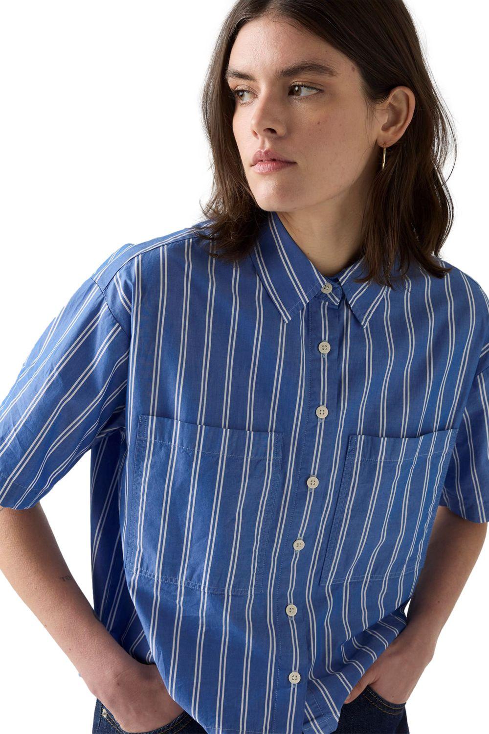 Blusa Mujer Harlie Cropped Shirt Celeste Levis 003QI-0002-3