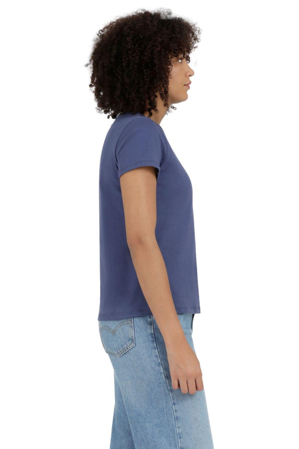 Polera Mujer Lisa Mini Logo Batwing Azul Levis 39185-0271-1