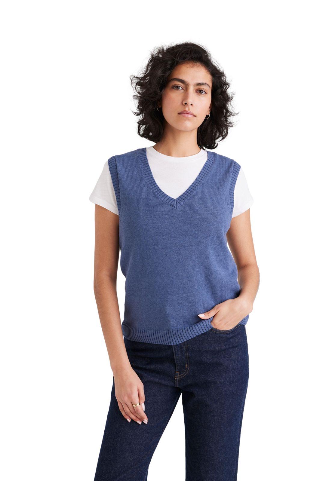 Sweater Mujer Cap Sleeve Regular Fit Azul A7531-0001-0