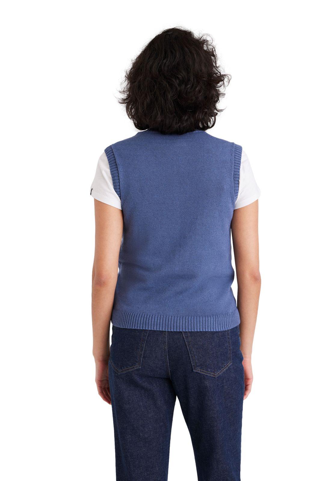 Sweater Mujer Cap Sleeve Regular Fit Azul A7531-0001-2