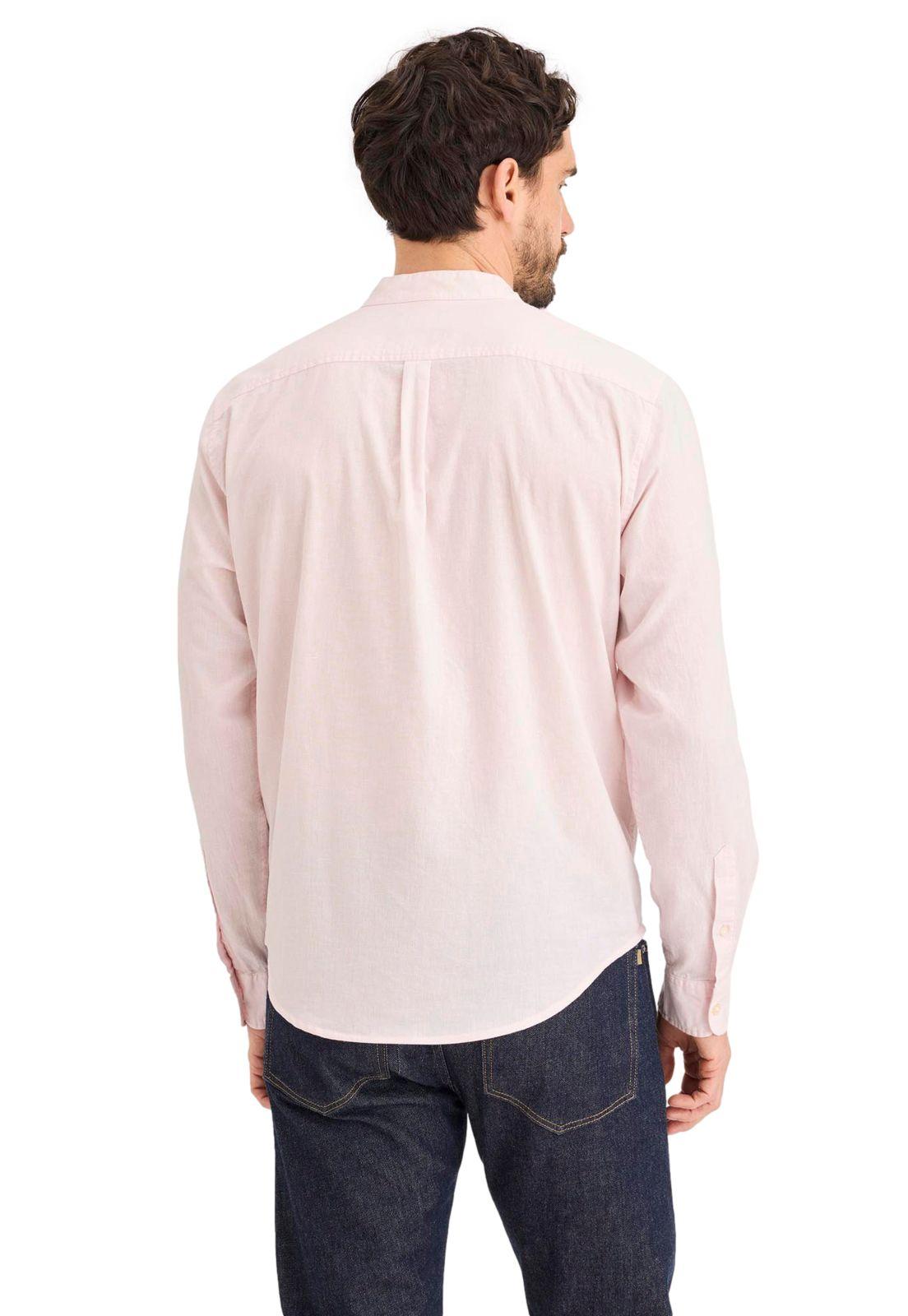 Camisa Hombre Band Collar LS Regular Fit Rosa A1730-0031-2