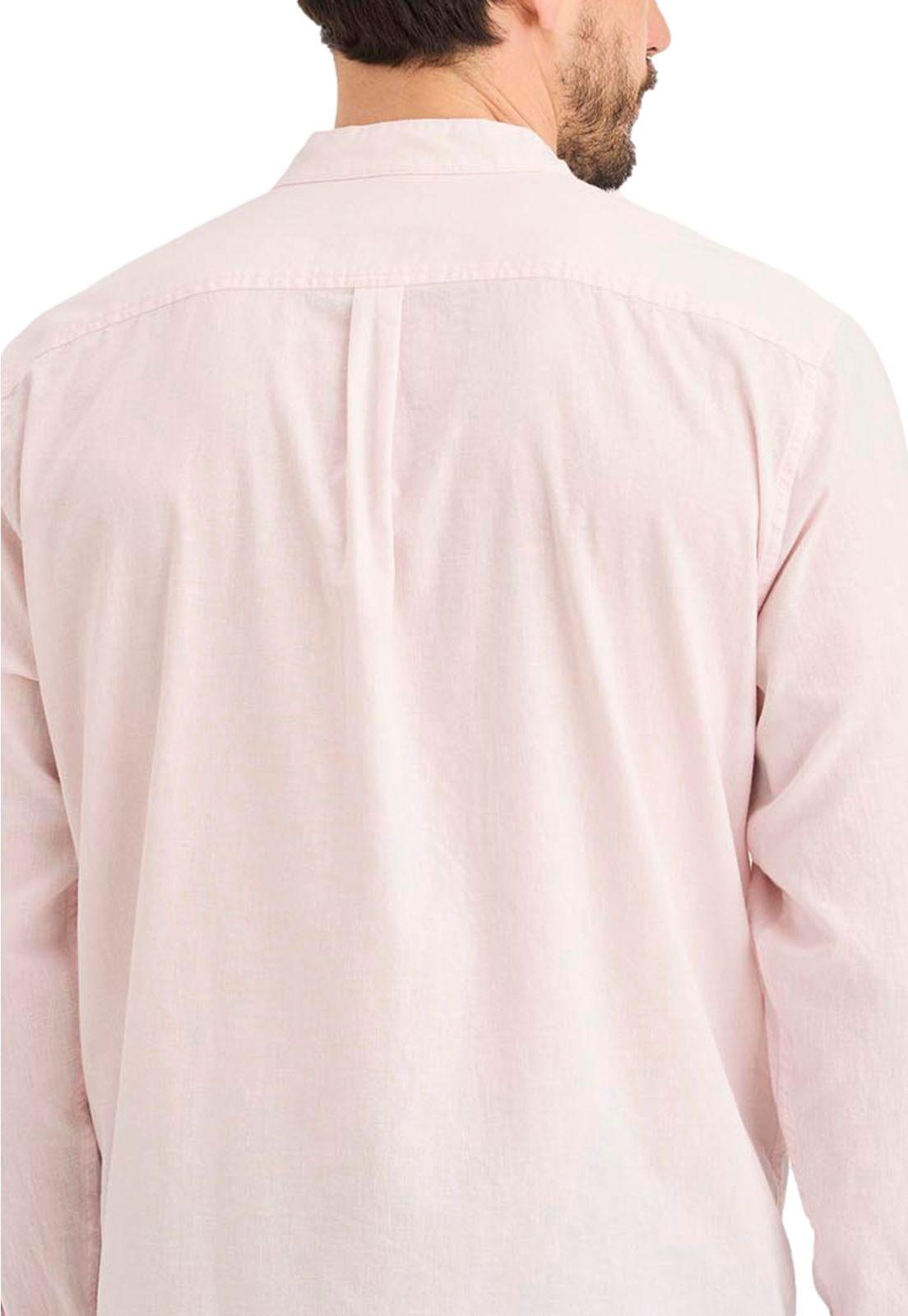 Camisa Hombre Band Collar LS Regular Fit Rosa A1730-0031-3