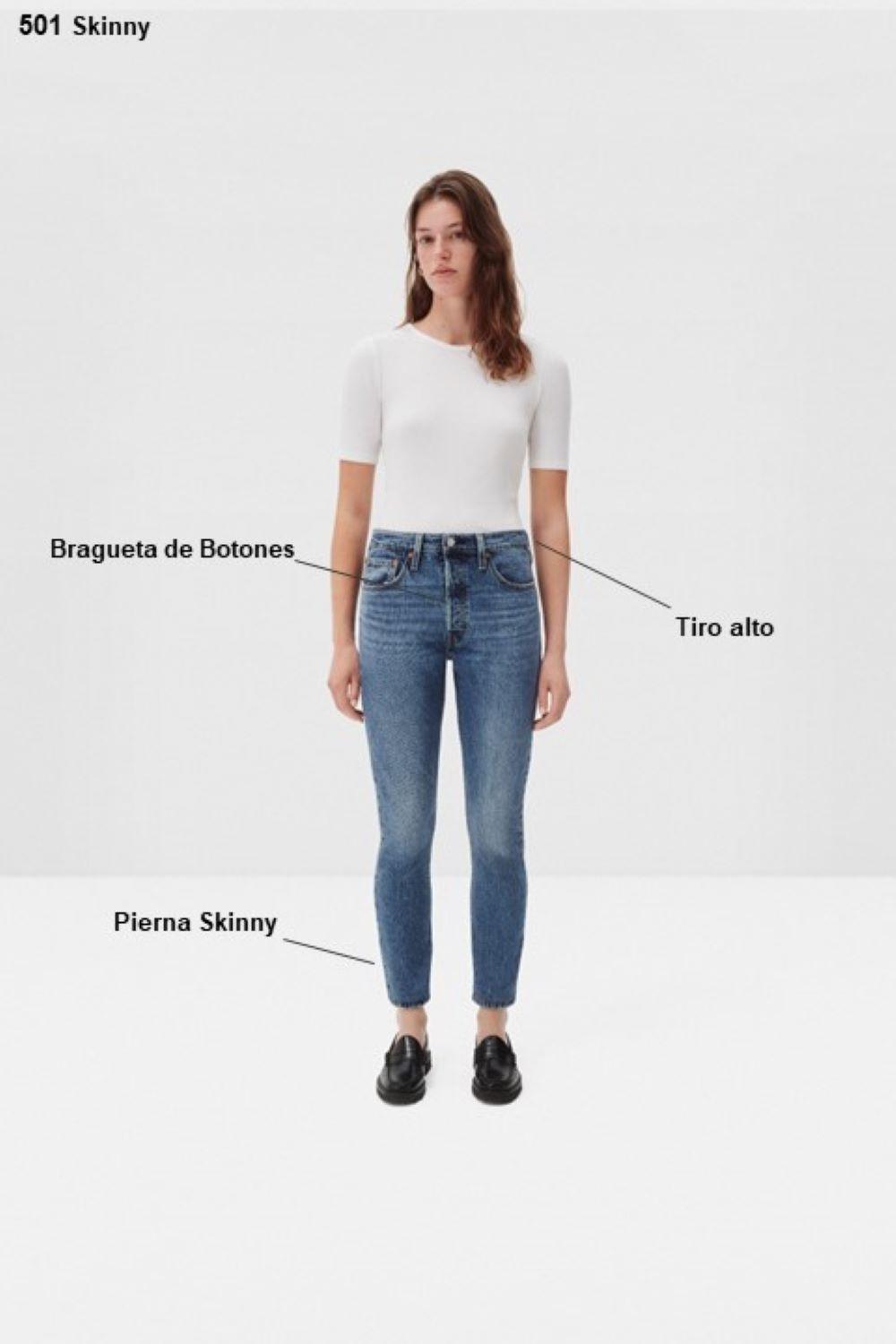 Jeans Mujer 501 Skinny Negro Levis 29502-0248-7