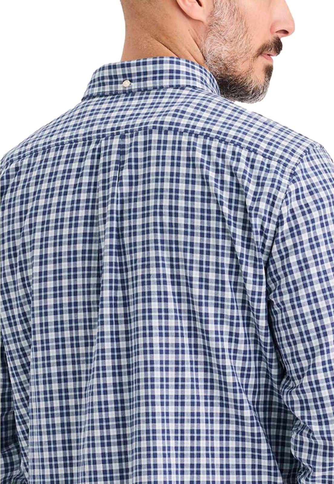 Camisa Hombre Oxford Regular Fit Azul Cuadros A3139-0066-3