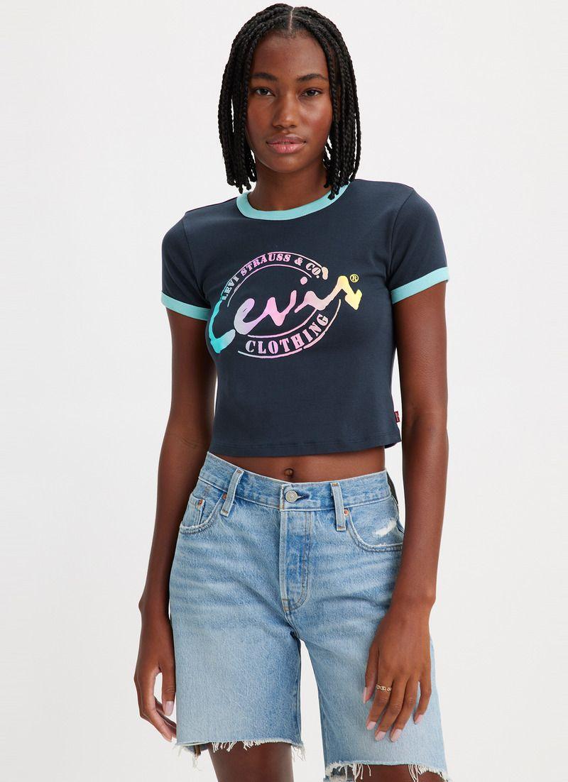 Polera Mujer  Graphic Ringer Mini Azul Levis A3523-0020-0