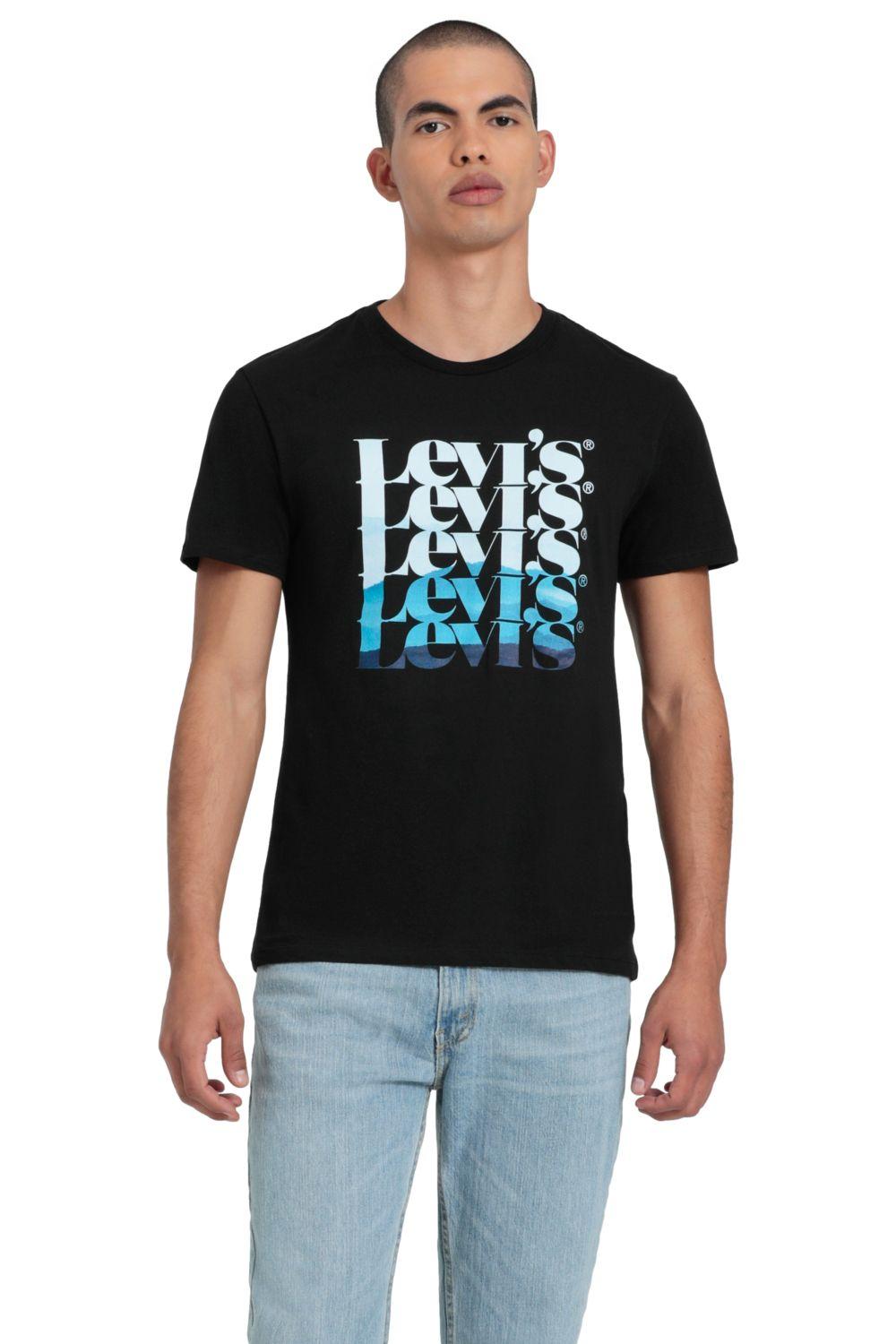 Polera Hombre Manga corta Set-In Neck Vintage Negro Levis 17783-0362-0