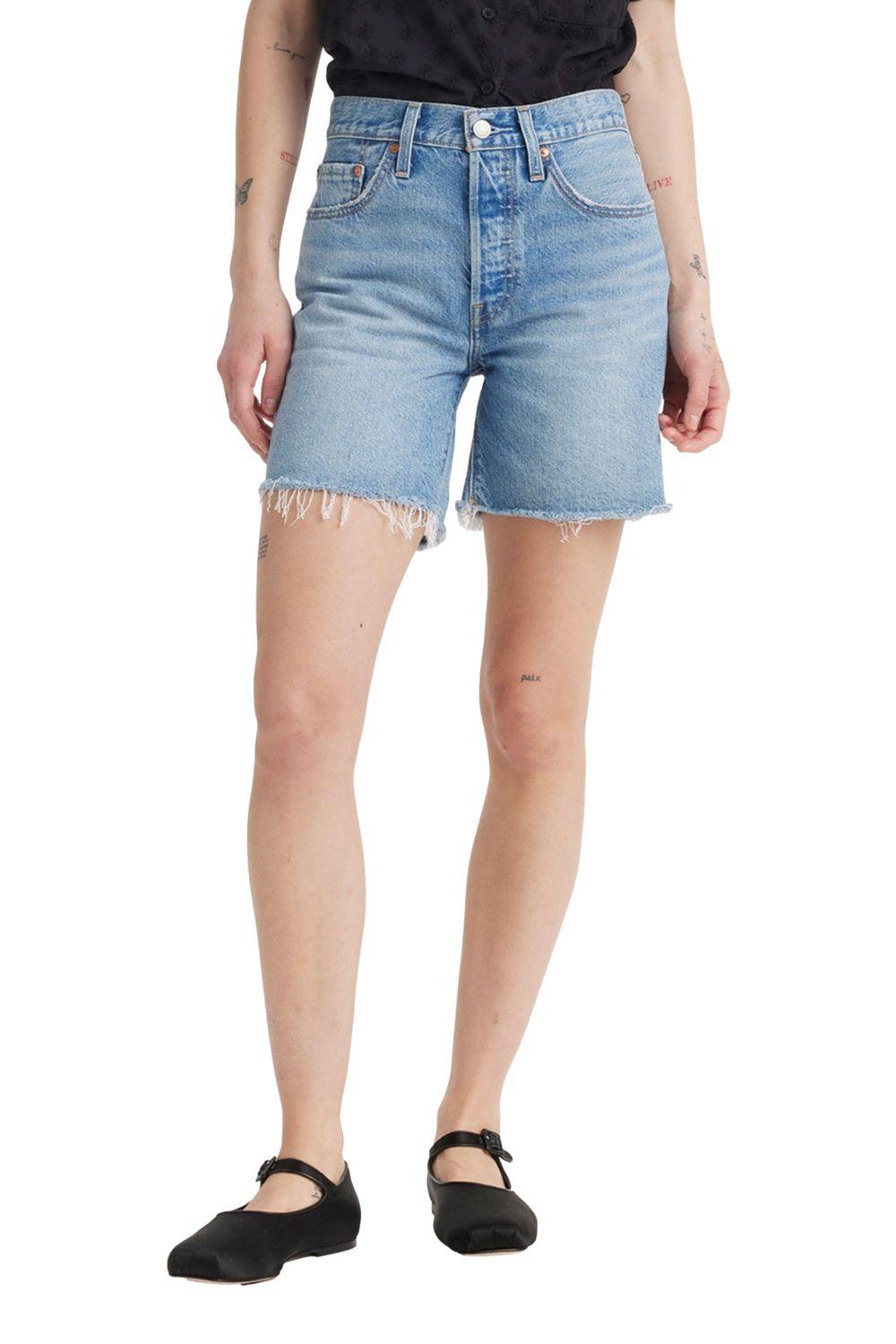 Shorts Mujer 501 Mid Thigh Short Lw Celeste Levis A9296-0001-0