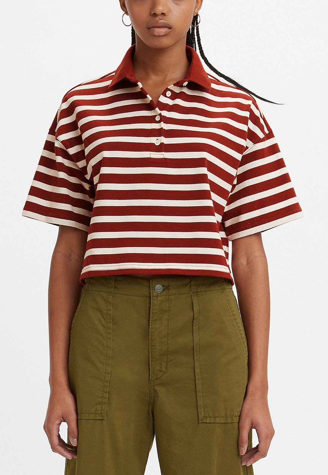 Polera Mujer Estilo Piqué a Rayas Rojo Levis A3392-0003 Levi's