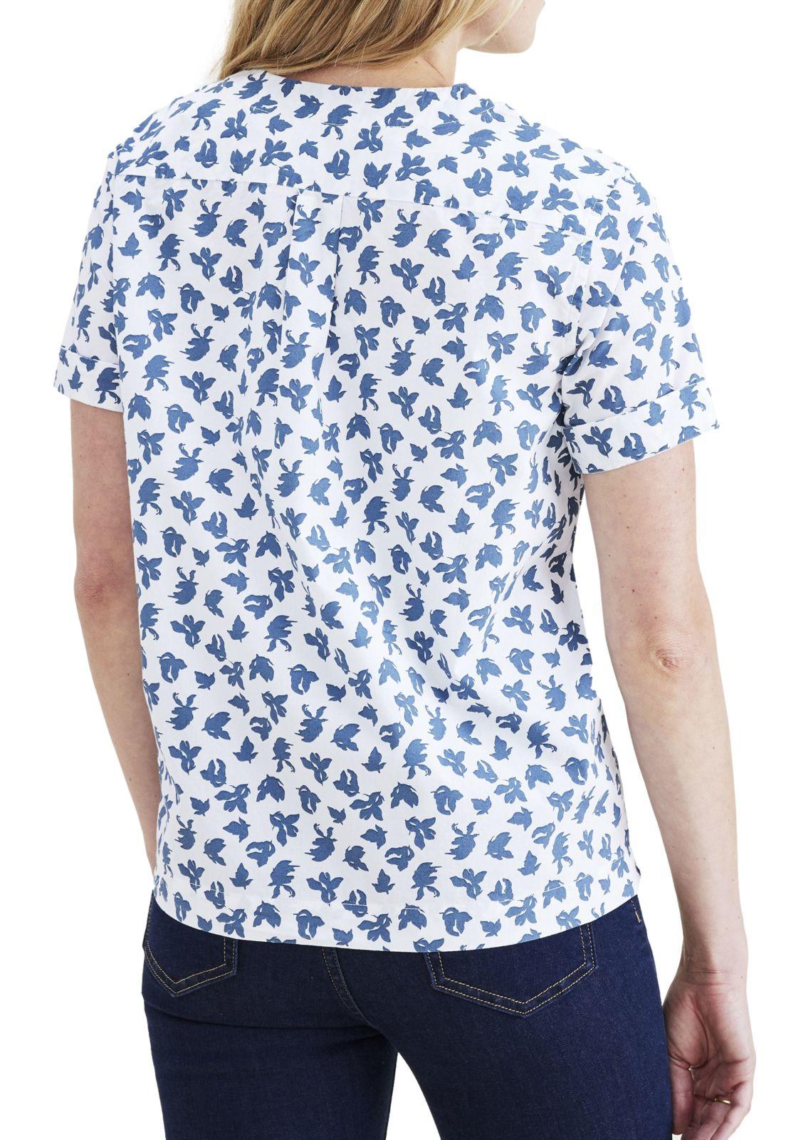 Blusa Mujer V Neck Button Up Regular Fit Azul A4269-0005-2