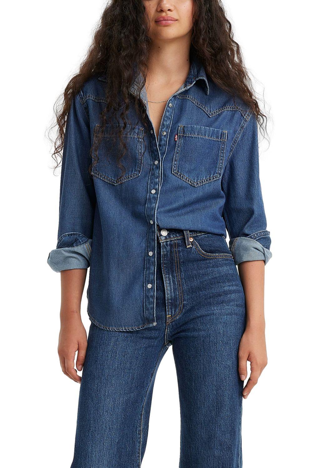Camisa Mujer Regular Fit Western Azul Levis A7244-0007-0