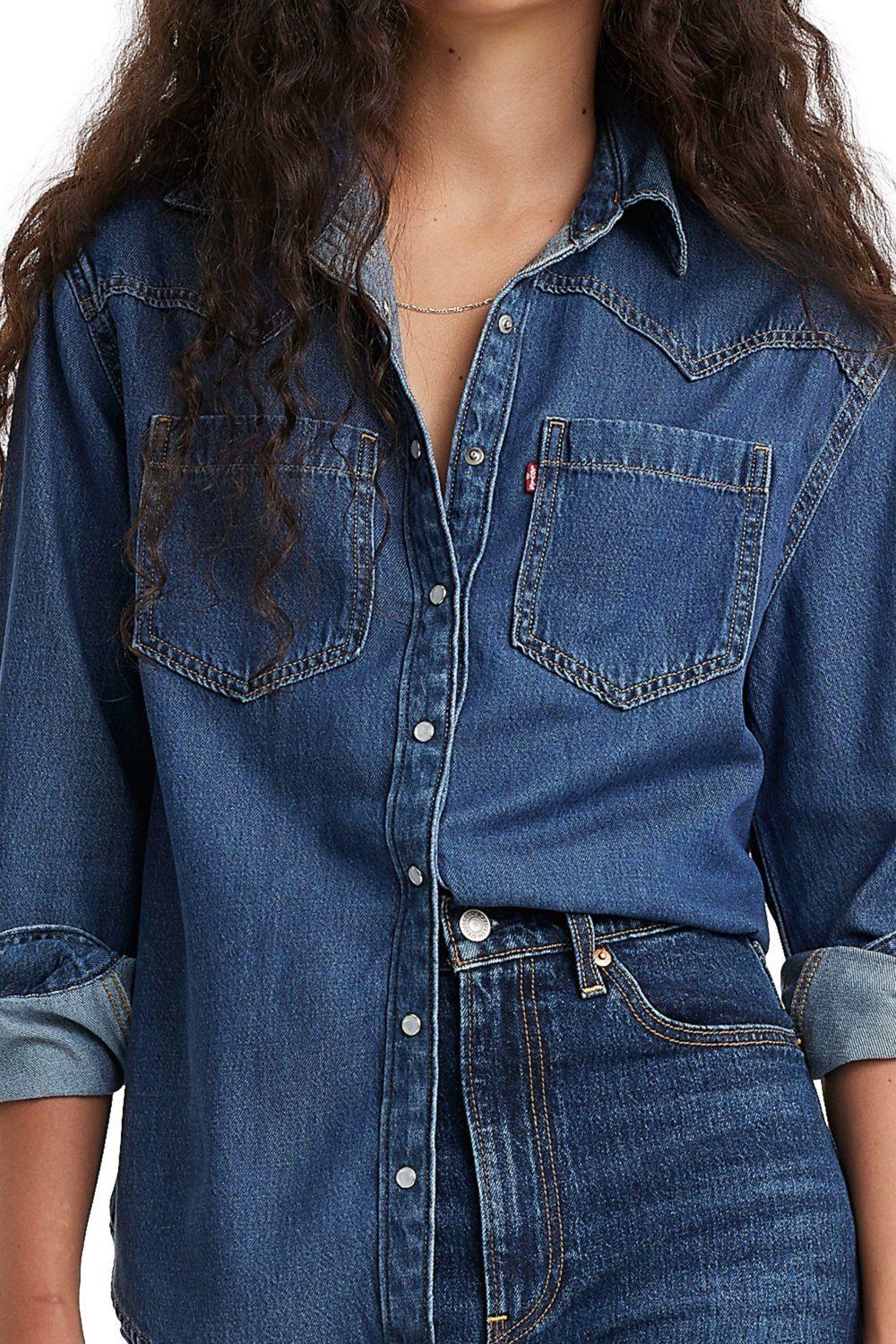 Camisa Mujer Regular Fit Western Azul Levis A7244-0007-2