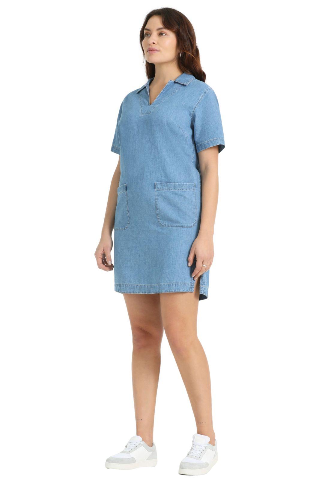 Vestido Mujer Collared Mini Azul A6987-0001-3
