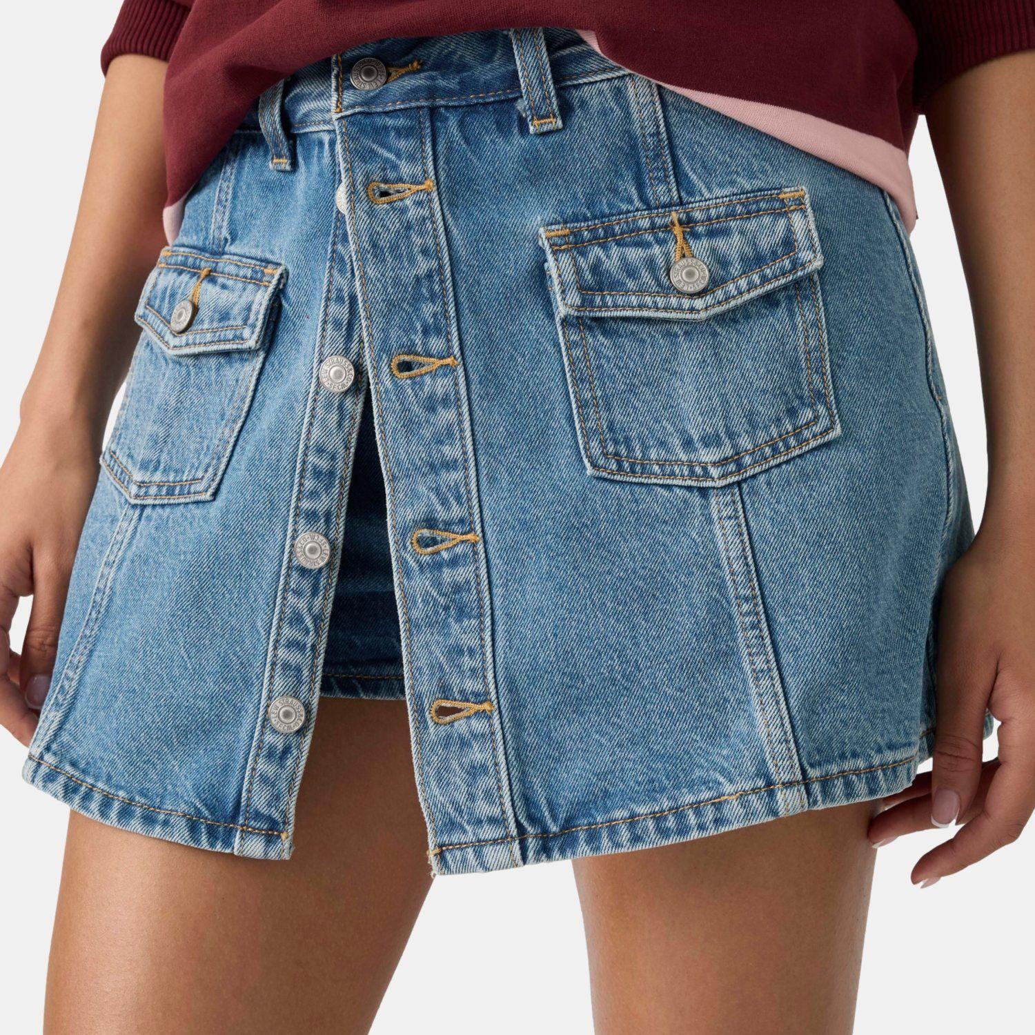 Falda Mujer Button Front Skort Azul Levis 005NA-0000-3