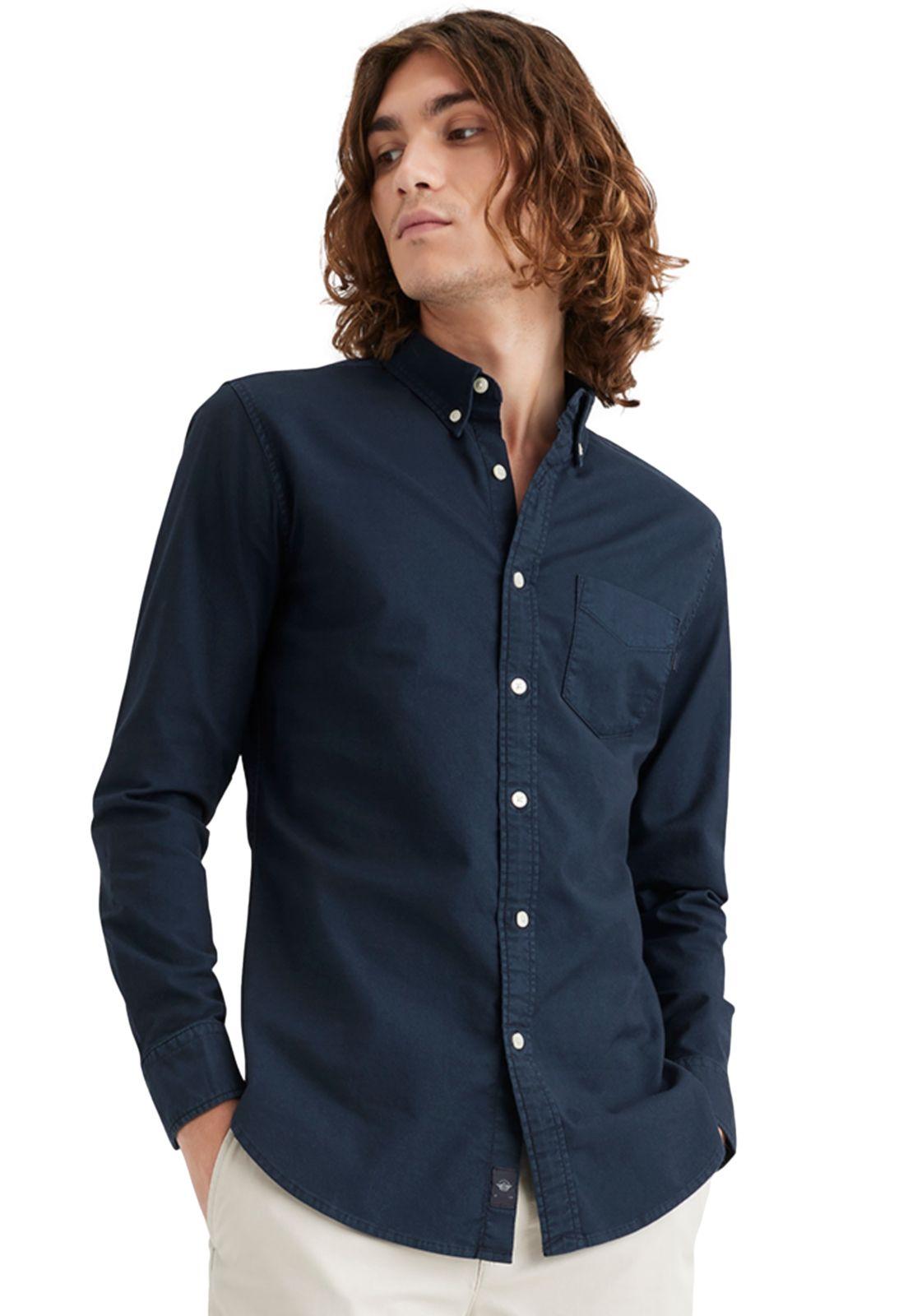 Camisa Hombre Oxford Slim Fit Azul Oscuro 29599-0052-1
