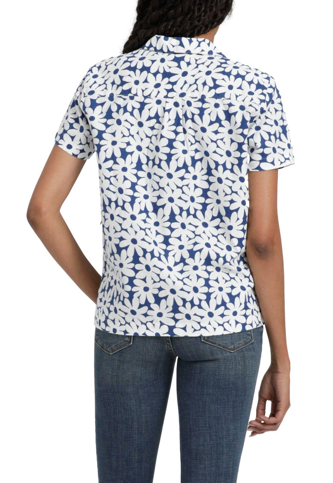 Blusa Mujer Camp Collar Regular Fit Azul A1760-0008-2
