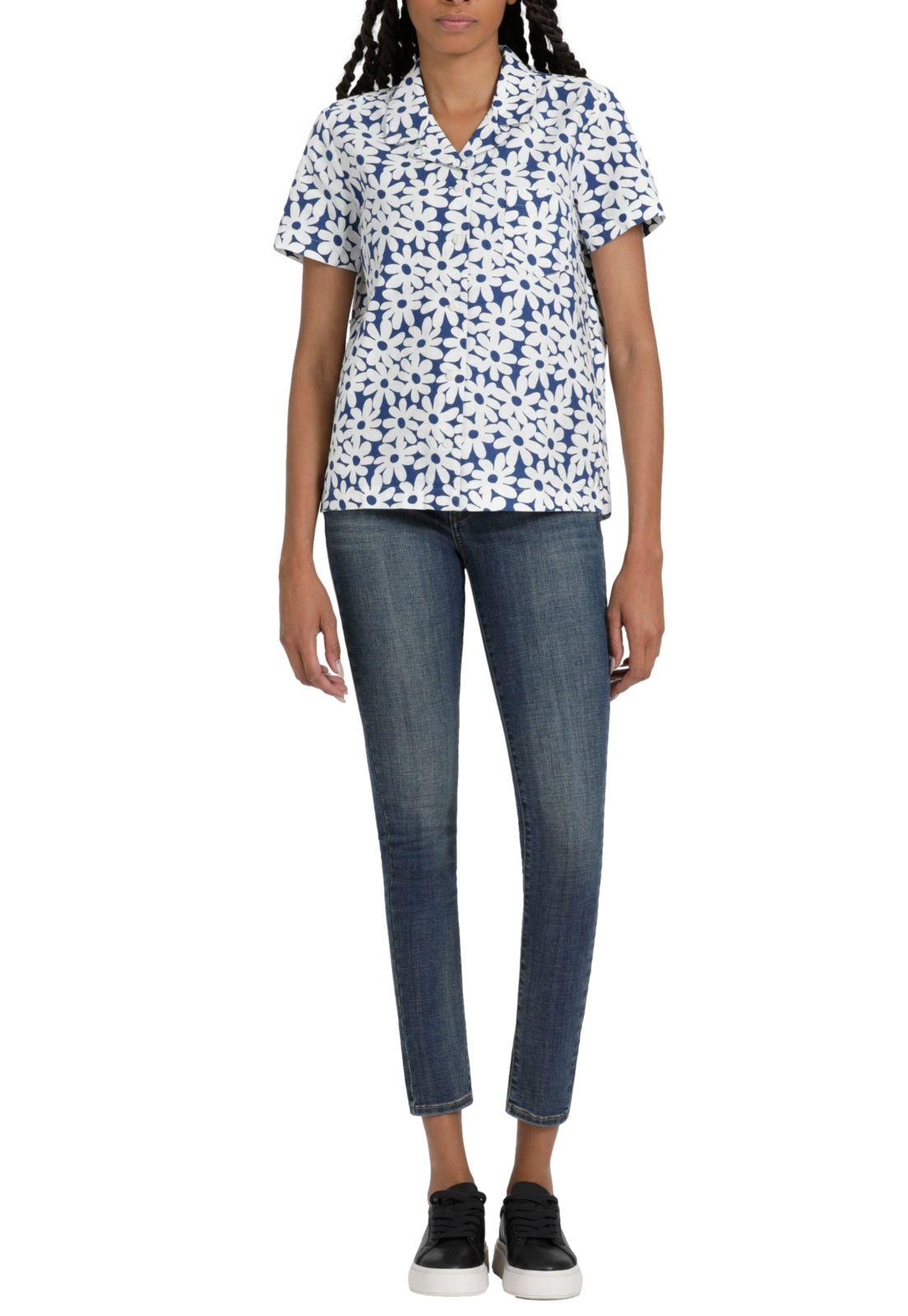Blusa Mujer Camp Collar Regular Fit Azul A1760-0008-3