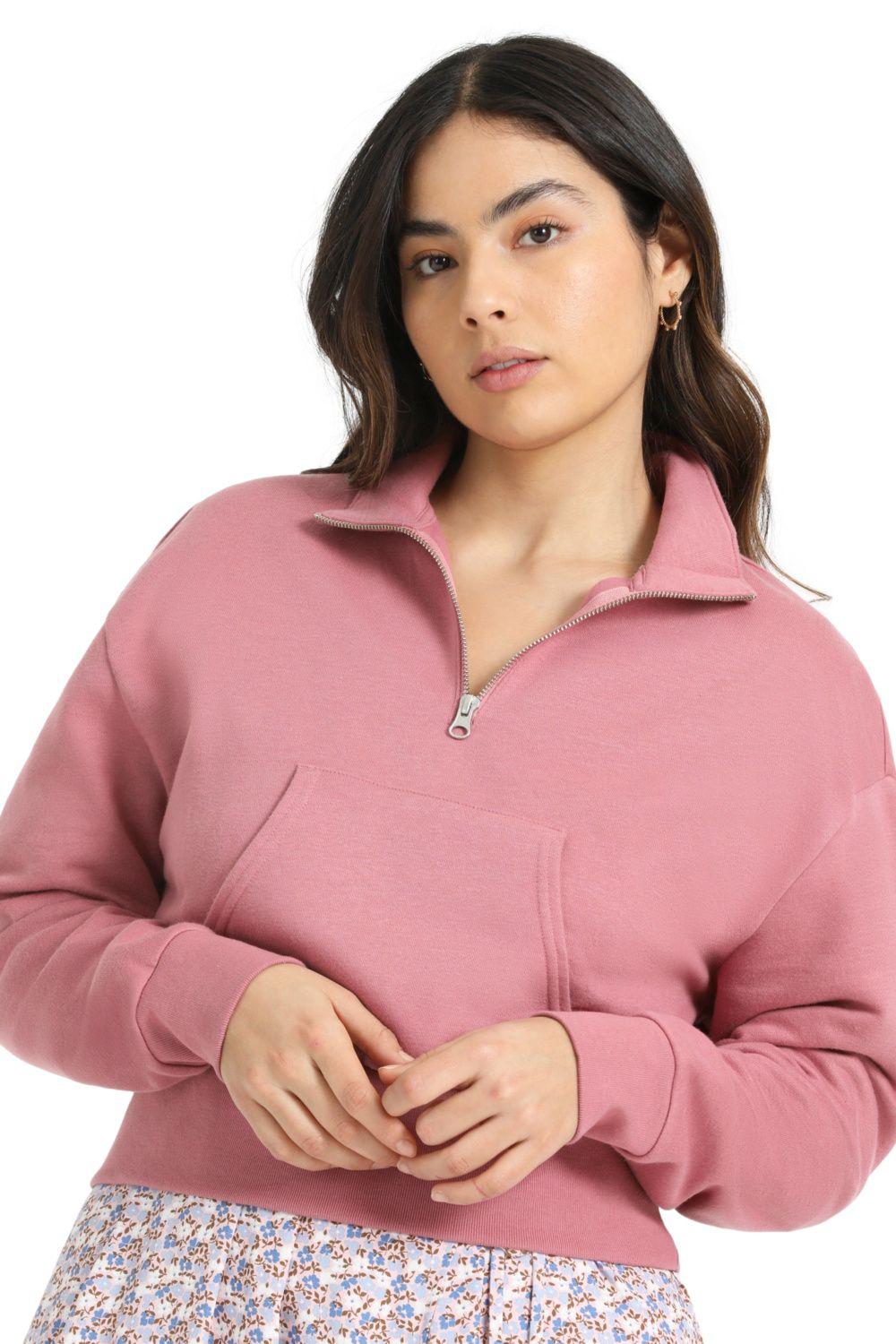 Polerón Mujer Regular Fit 1/4 Zip Rosado Levis A8459-0002-4