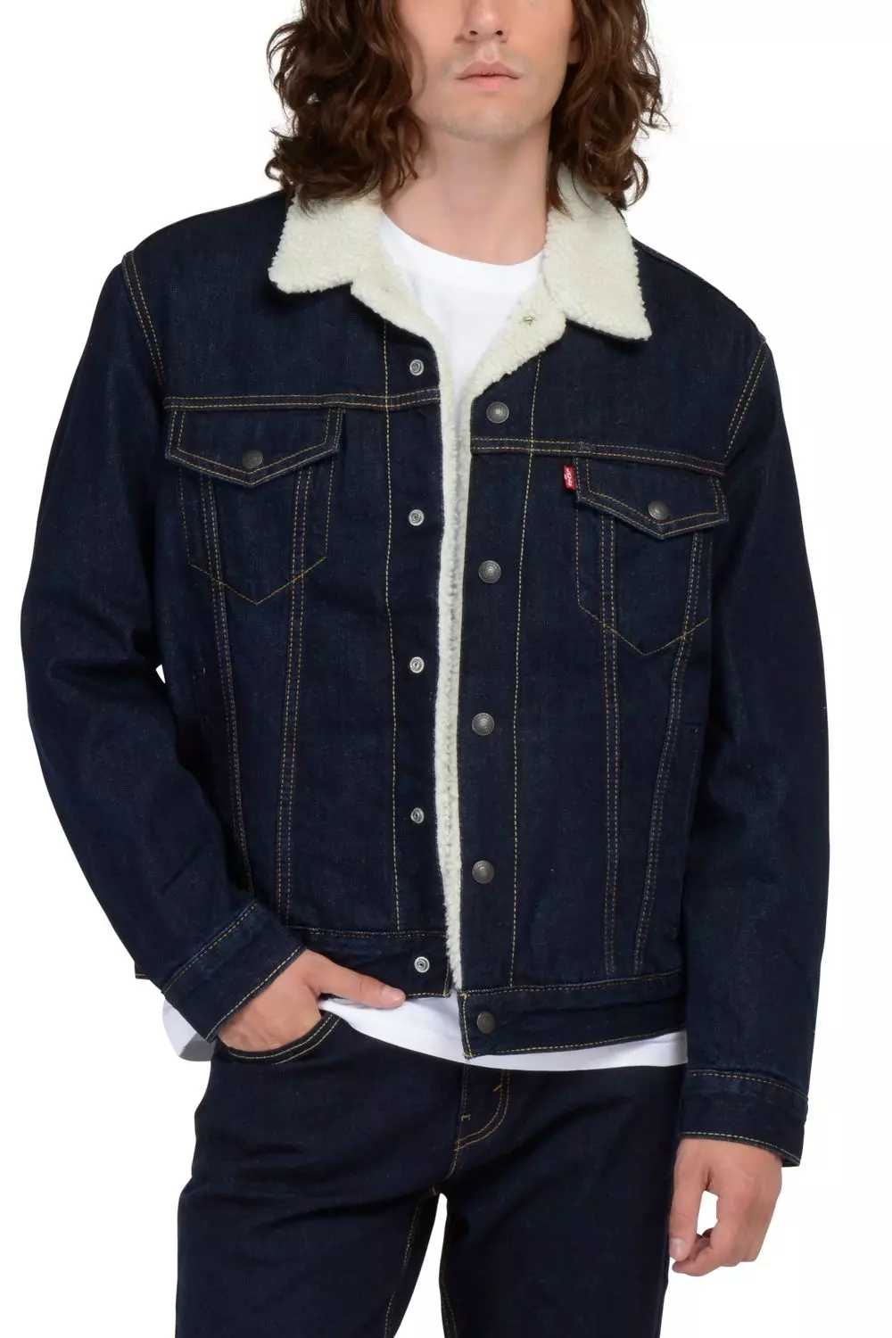 Chaqueta Hombre Regular Fit con Sherpa Azul Oscuro Levis 16365-0075-0