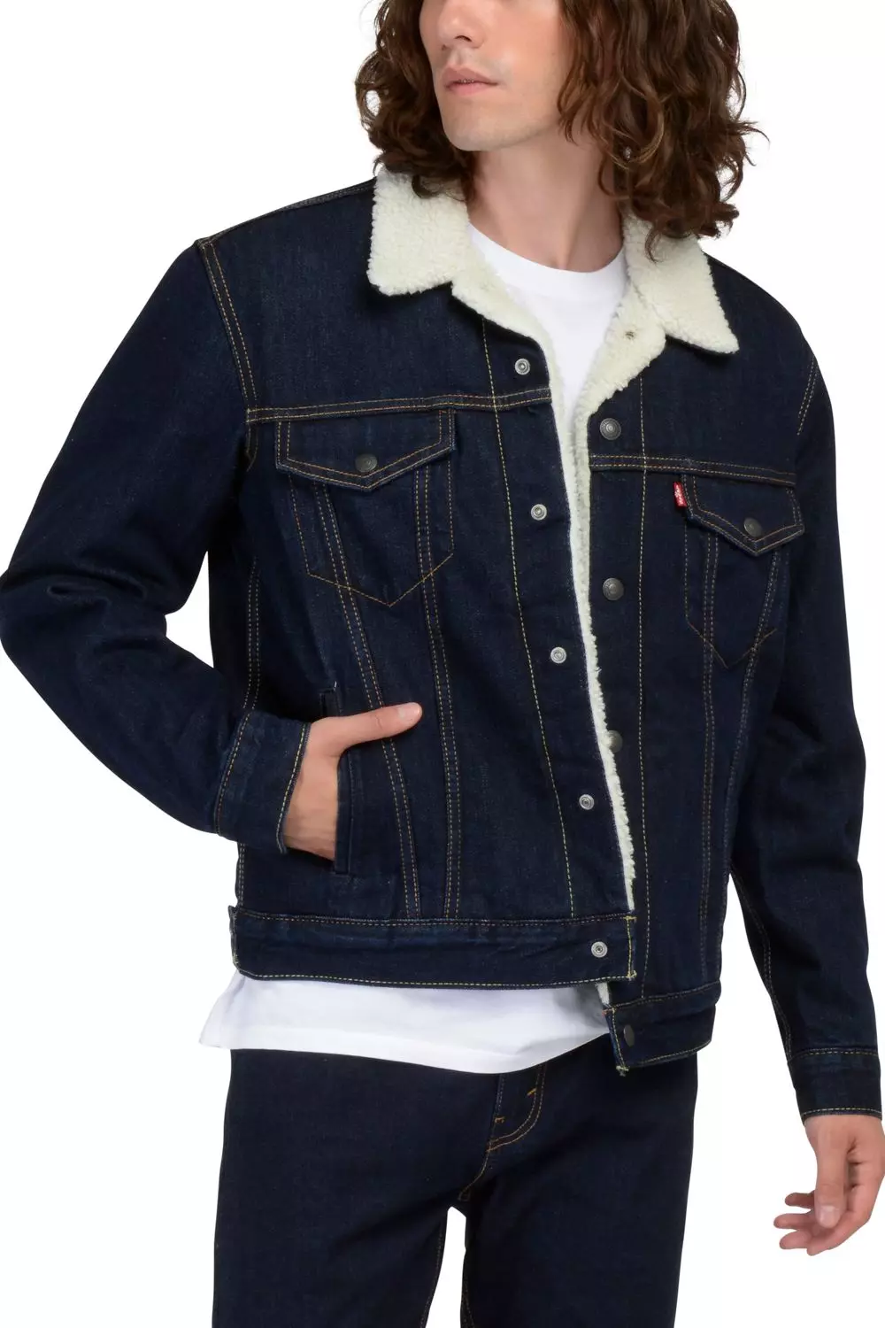 Chaqueta Hombre Regular Fit con Sherpa Azul Oscuro Levis 16365-0075-3
