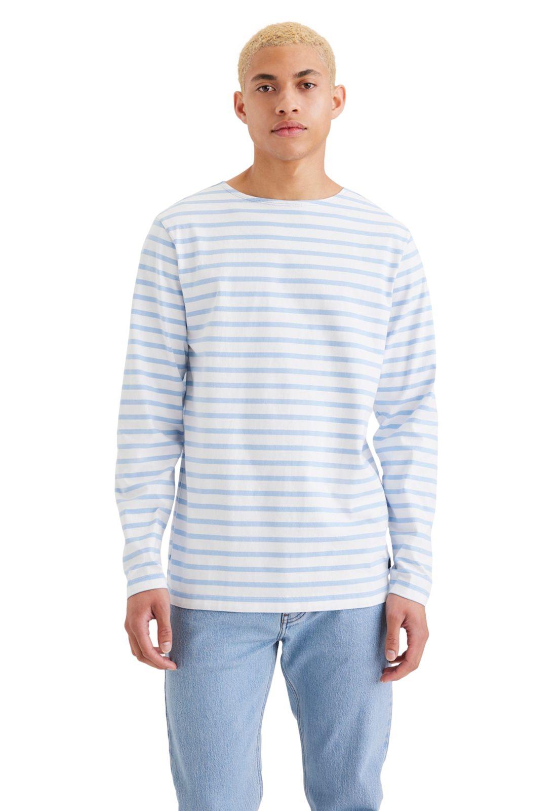 Polera Hombre LS Boatneck Regular Azul Rayas A6096-0004-0