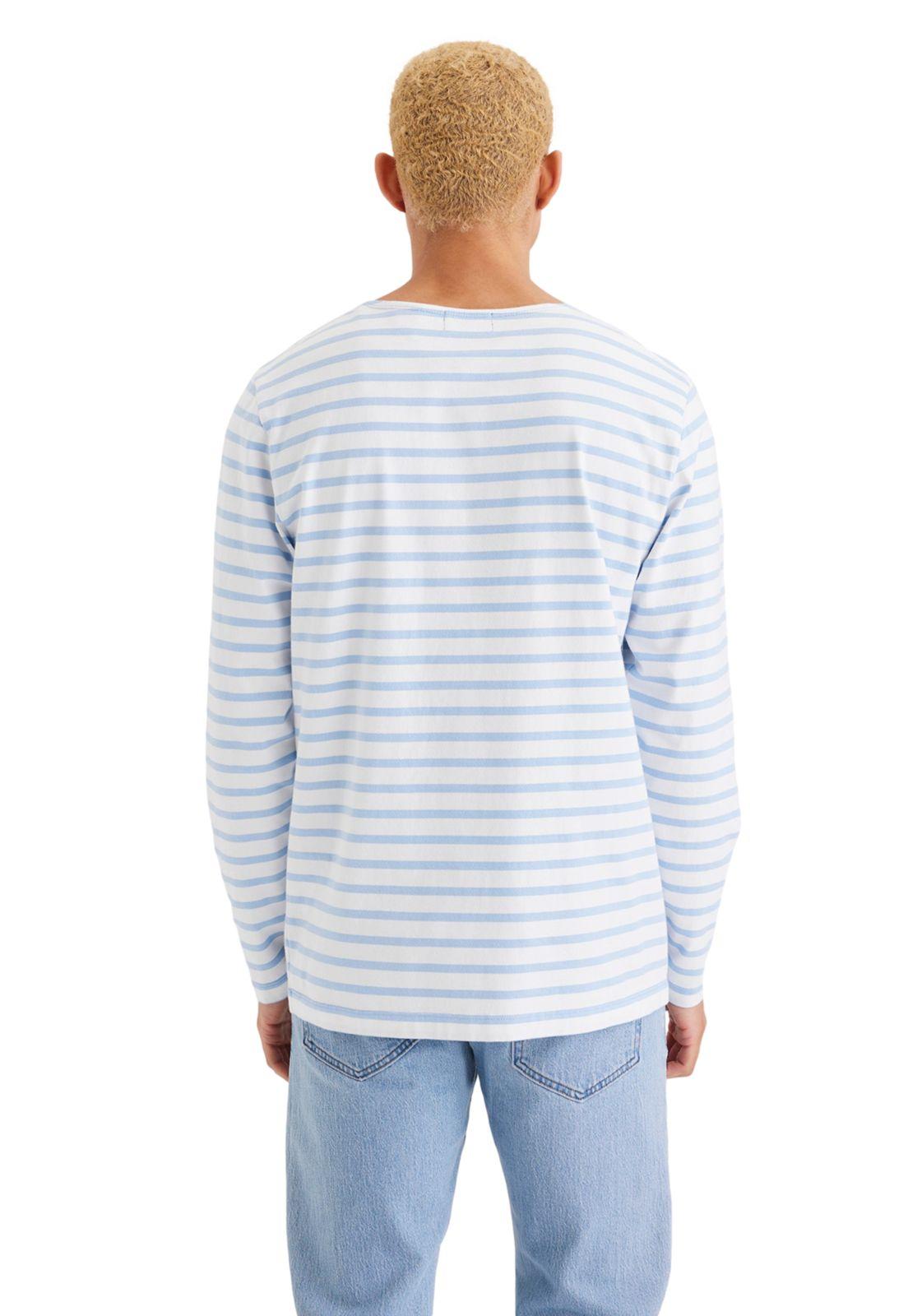 Polera Hombre LS Boatneck Regular Azul Rayas A6096-0004-1