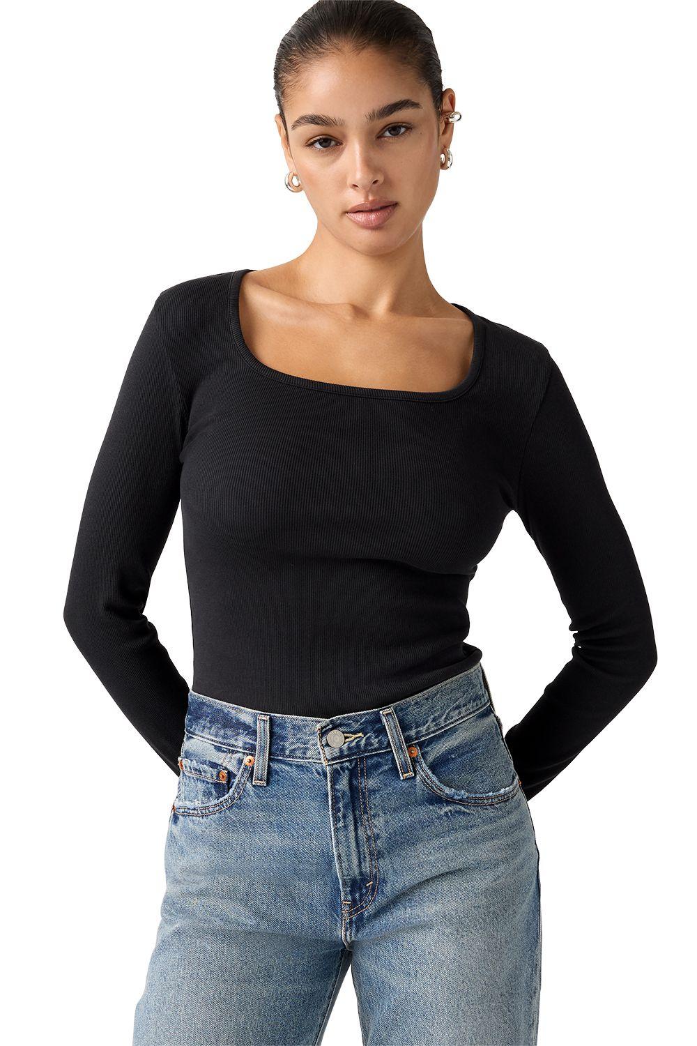Polera Mujer Essential Neck Negro Levis 005IO-0000-3