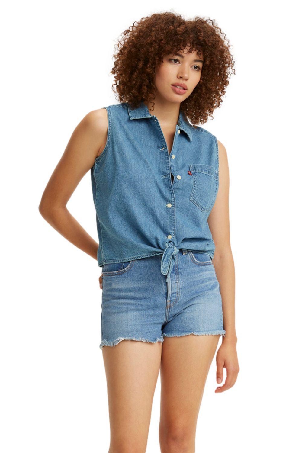 Camisa Mujer Rumi Sin Mangas Azul Levis 29958-0001-0