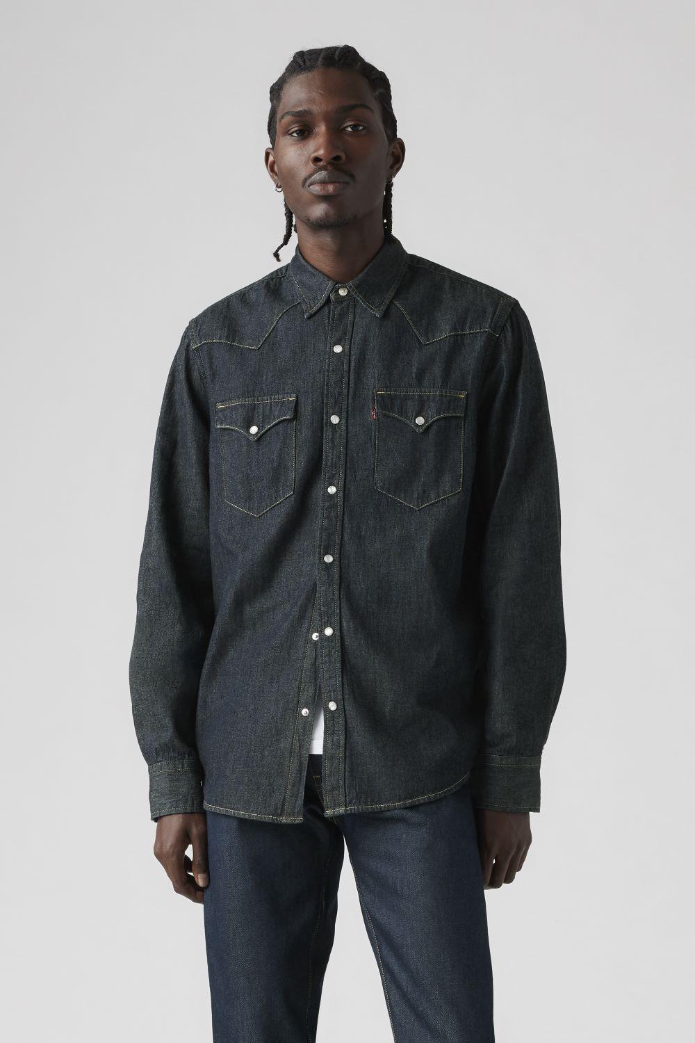 Camisa Hombre Regular Fit Clásica Bolsillo Azul Oscuro Levis 85745-0002-3