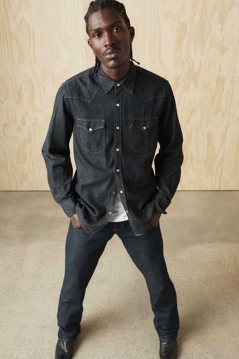 Camisa Hombre Regular Fit Clásica Bolsillo Azul Oscuro Levis 85745-0002-5