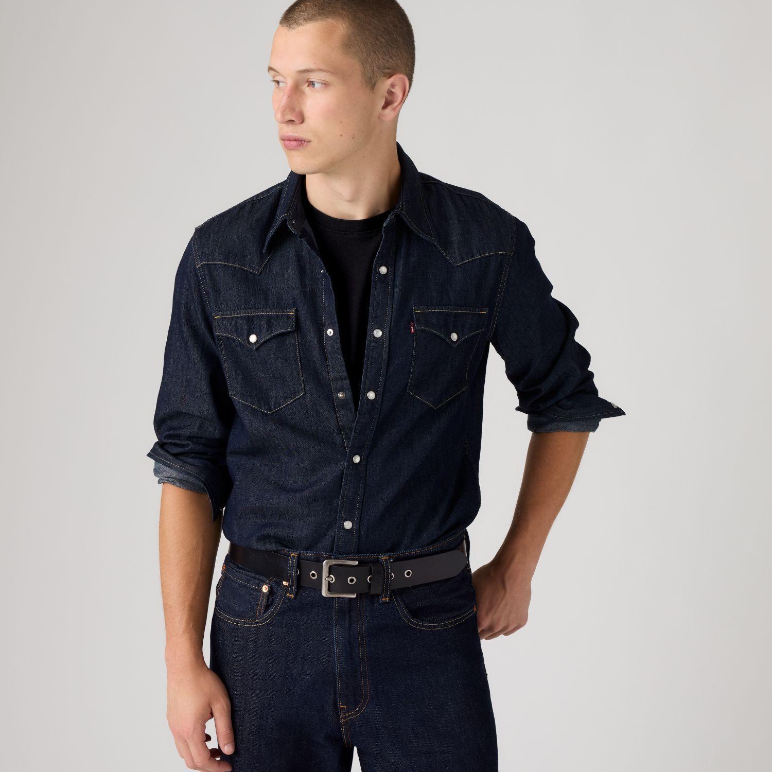 Camisa Hombre Regular Fit Clásica Bolsillo Azul Oscuro Levis 85745-0002-2